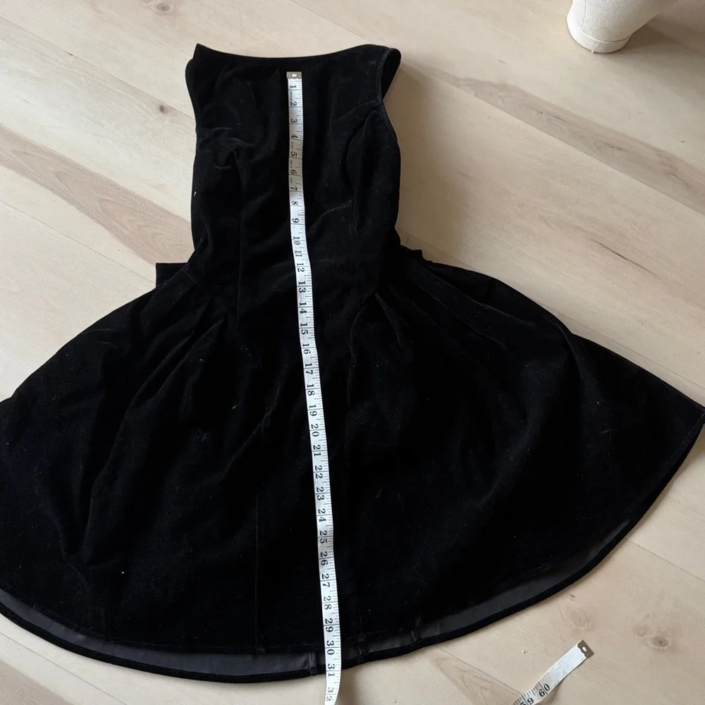 Cider Velvet boatneck Big Bow Tie back midi dress juniors sz XXS black nwt - Picture 8 of 8